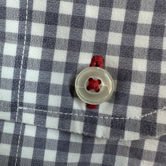 Untuckit Shirt Mens L Grey Gingham Checkered Long Sleeve Stretch Performance - Picture 6 of 9